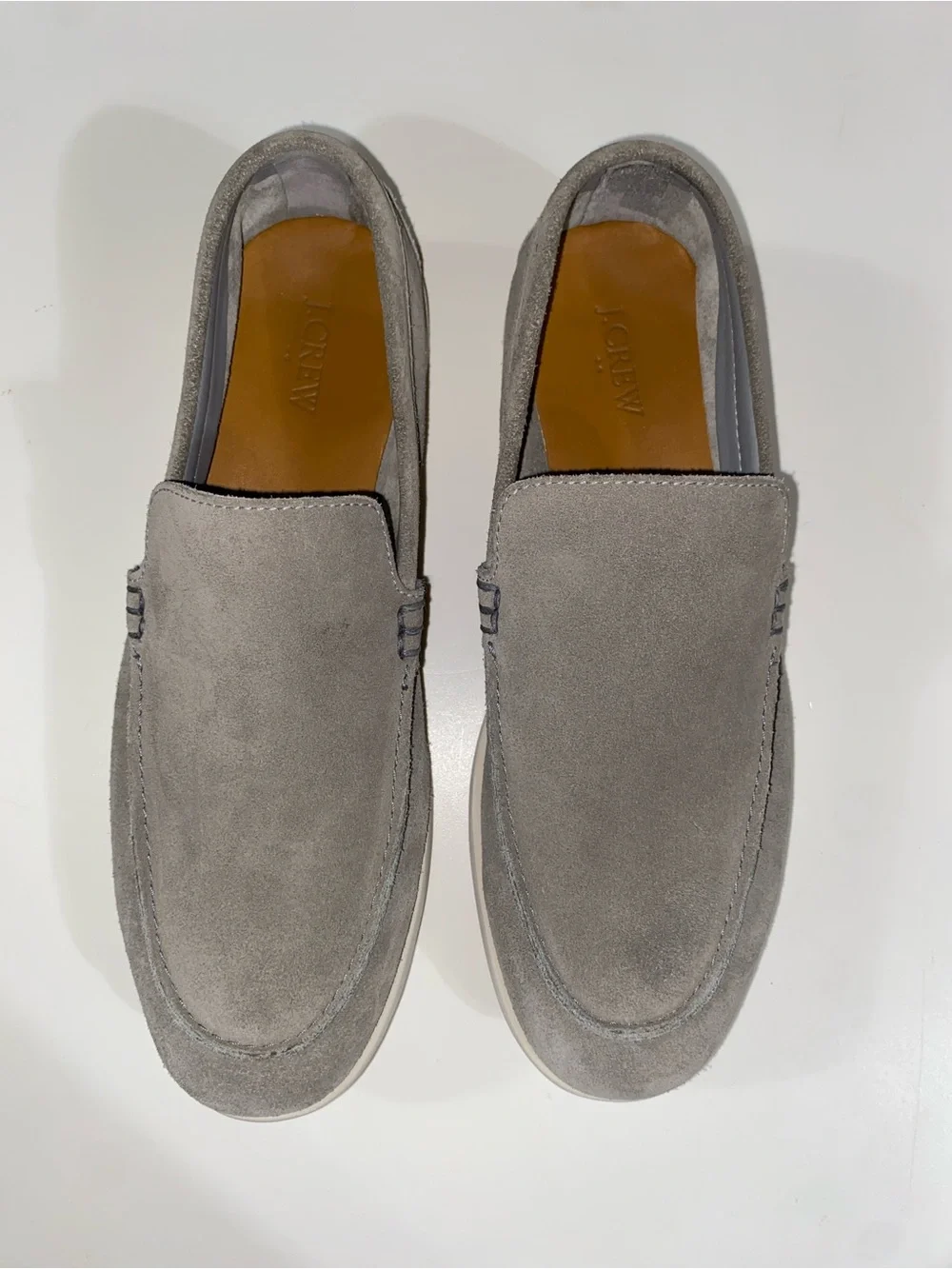 J. Crew Men’s Light Gray Suede Slip-On Loafers